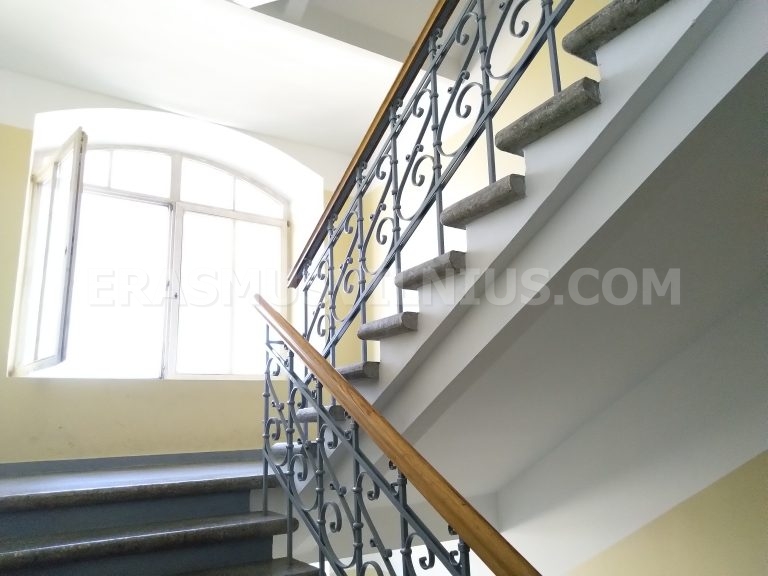 Panorama sur les toits du centre historique de Vilnius depuis l'appartement mansardé